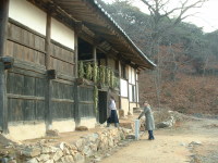 Some vegetable drying near the temple.